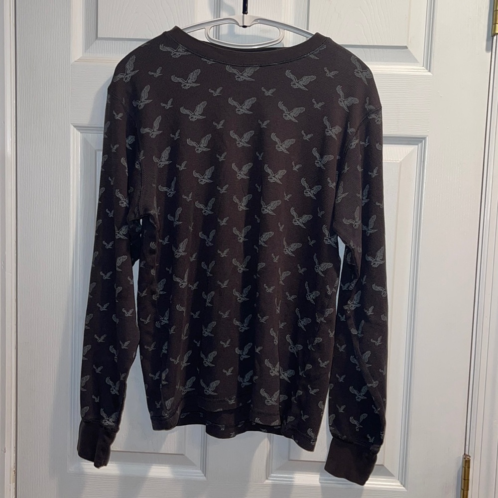 Machine graphic long sleeve gray thermal medium